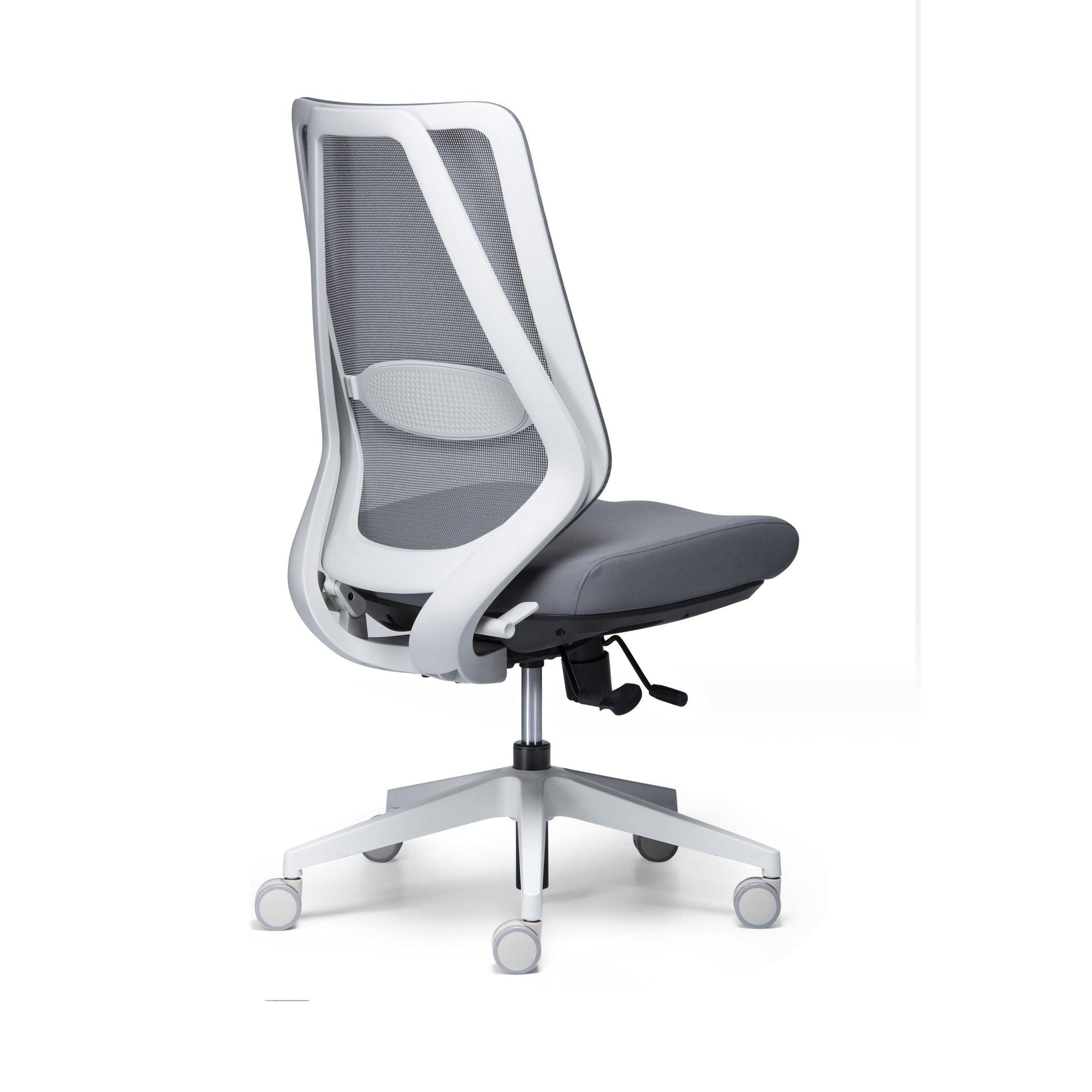Voka White Grey Task Chair Without Arms - Office Furniture Company