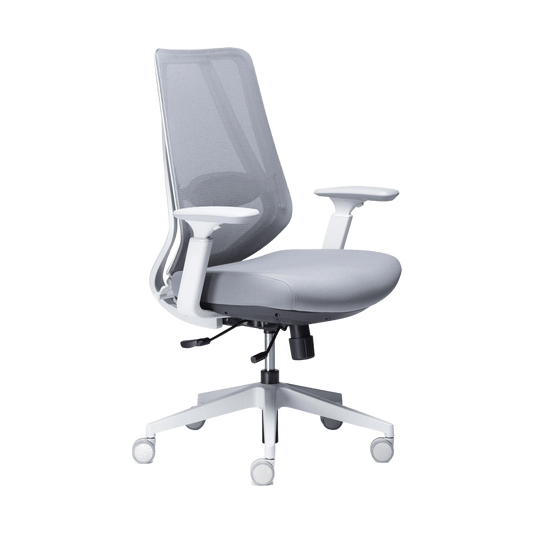 Voka White Grey Task Chair Without Arms - Office Furniture Company