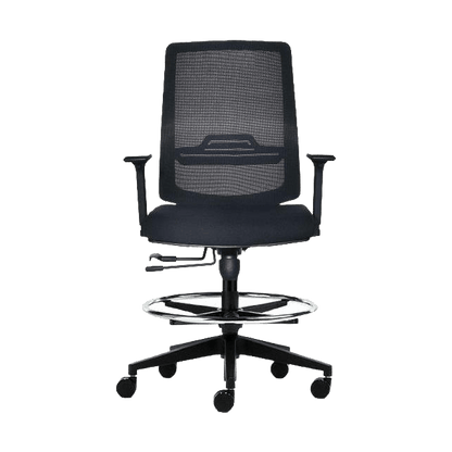Volt Mesh Office Drafting Chair Adjustable Arms / Black Plastic Base