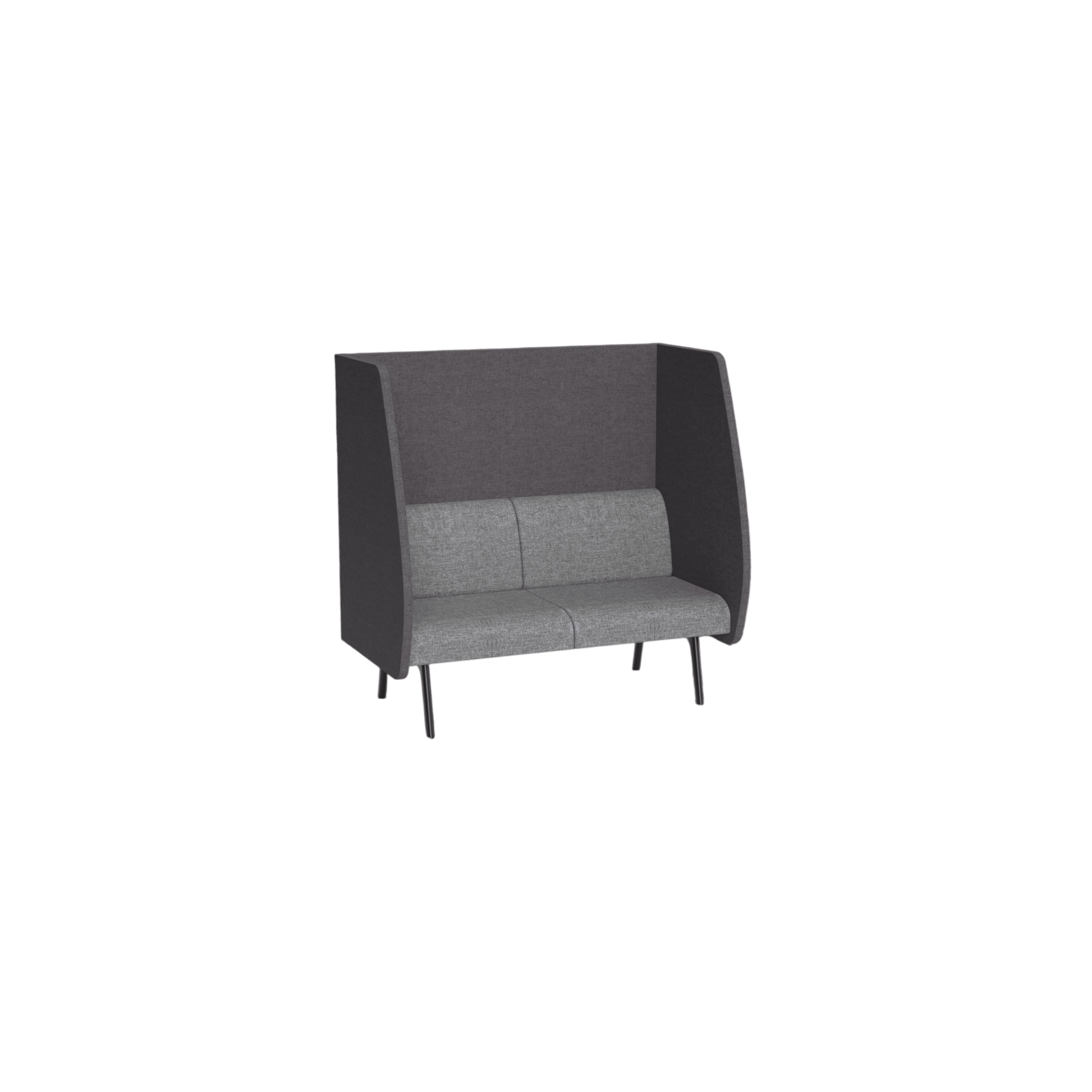 Willow 2 Seater Wrap Around Booth Grey Charcoal Fabric (Vista)