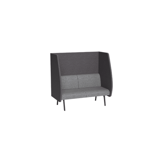 Willow 2 Seater Wrap Around Booth Grey Charcoal Fabric (Vista)