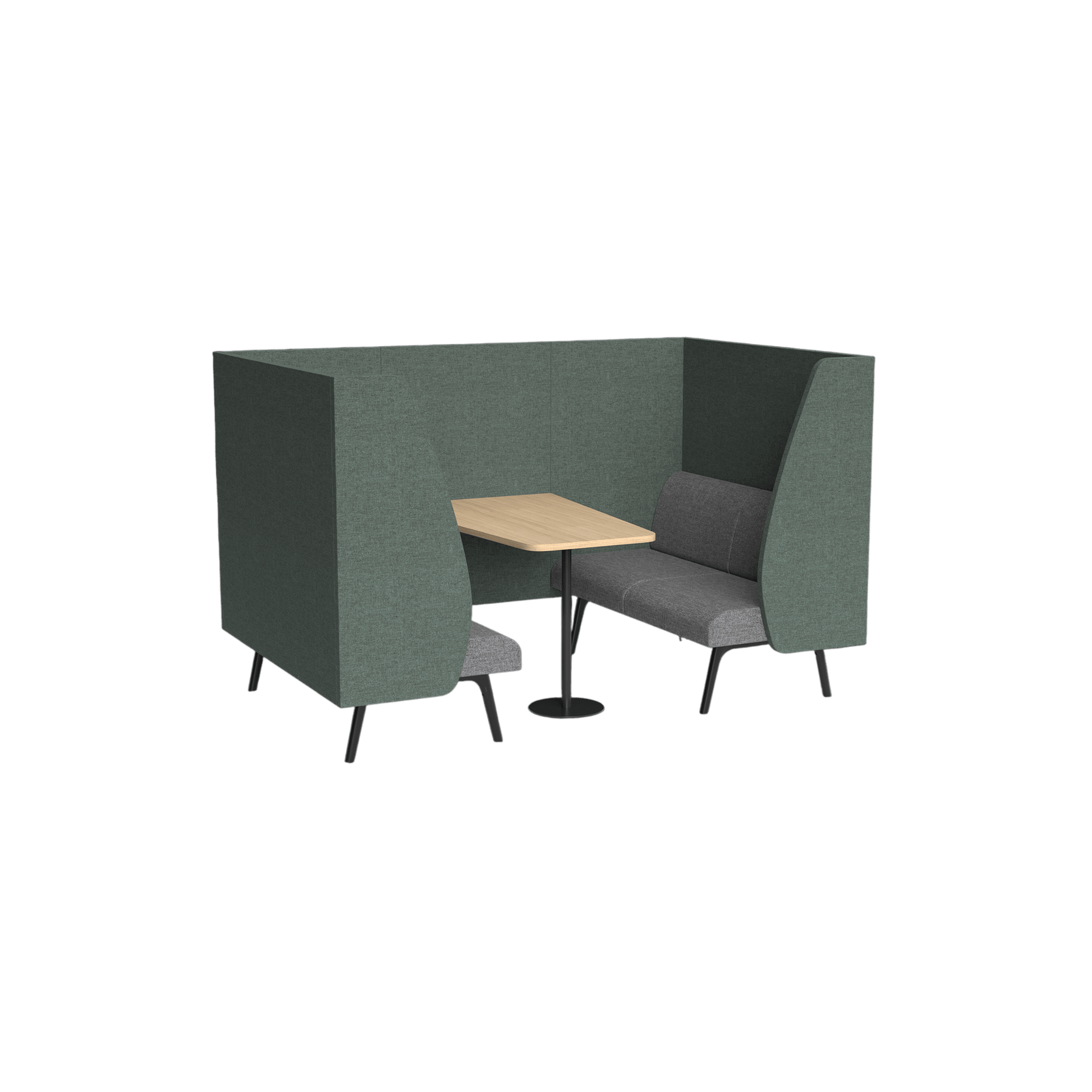 Willow 4 Seater Wrap Around Booth Green Kelly (Vista)